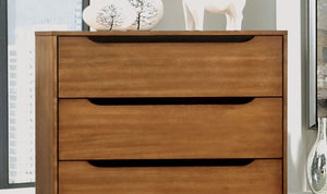 English Elm Wooden Twin Platform Bedroom Set Mid-Century Tapered Legs Solid Wood 3 Piece Suite Oak B2741S01257