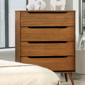 English Elm Wooden Twin Platform Bedroom Set Mid-Century Tapered Legs Solid Wood 3 Piece Suite Oak B2741S01257