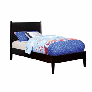 English Elm Wooden Twin Platform Bedroom Set Mid-Century Tapered Legs Solid Wood 3 Piece Suite Black B2741S01268