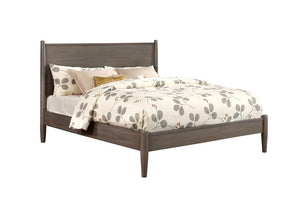 English Elm Wooden Twin Platform Bedroom Set Mid-Century Tapered Legs Solid Wood 3 Piece Suite Gray B2741S01278