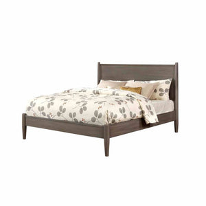 English Elm Wooden Twin Platform Bedroom Set Mid-Century Tapered Legs Solid Wood 3 Piece Suite Gray B2741S01278