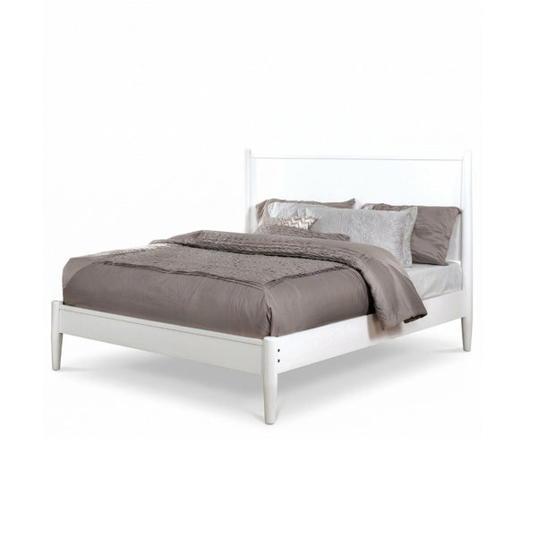 English Elm White Mid-Century Modern Eastern King Platform Bed Set with Two Coordinating Nightstands B2741S01281