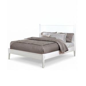 English Elm Wooden Twin Platform Bedroom Set Mid-Century Tapered Legs Solid Wood 3 Piece Suite White B2741S01288