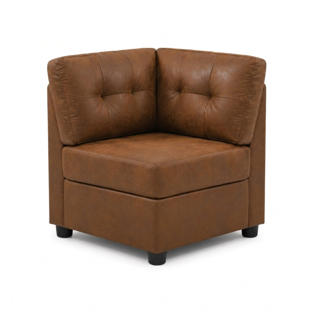 English Elm Corner Tufted Modular Seat Unit Classic Button Detail for Traditional Living Rooms B2748P412564