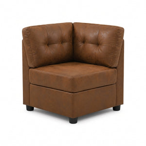 English Elm Corner Tufted Modular Seat Unit Classic Button Detail for Traditional Living Rooms B2748P412564