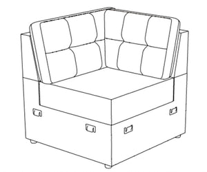 English Elm Corner Tufted Modular Seat Unit Classic Button Detail for Traditional Living Rooms B2748P412564