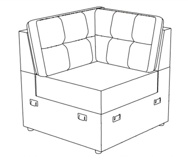 English Elm Corner Tufted Modular Seat Unit Classic Button Detail for Traditional Living Rooms B2748P412564