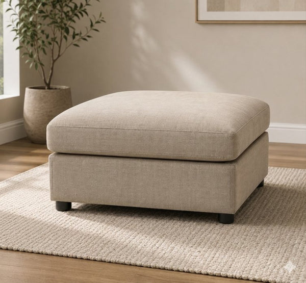 English Elm Ottoman Corduroy Upholstered Low Profile Seat for Living Room or Sectional Use B2748P481373