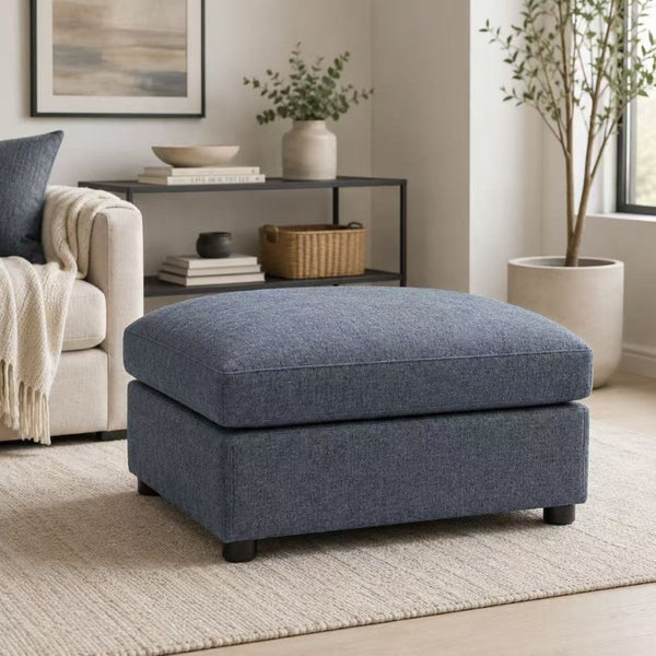 English Elm Ottoman Upholstered Low Profile Footrest Extra Seat or Sectional Sofa Extension B2748P481382