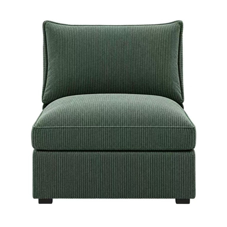English Elm Armless Corduroy Accent Chair Low Profile Sectional Seating for Modern Living Rooms B2748P482061