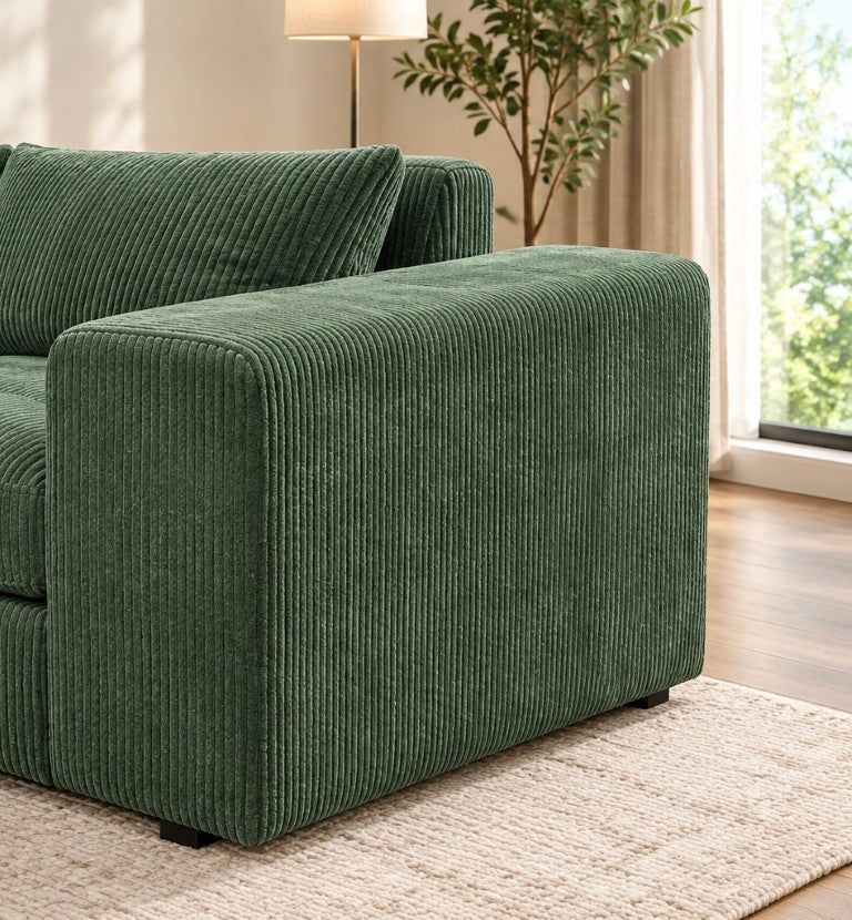 English Elm L/R Arm Modular Sectional Piece in Textured Corduroy for Modern Living Rooms B2748P482063