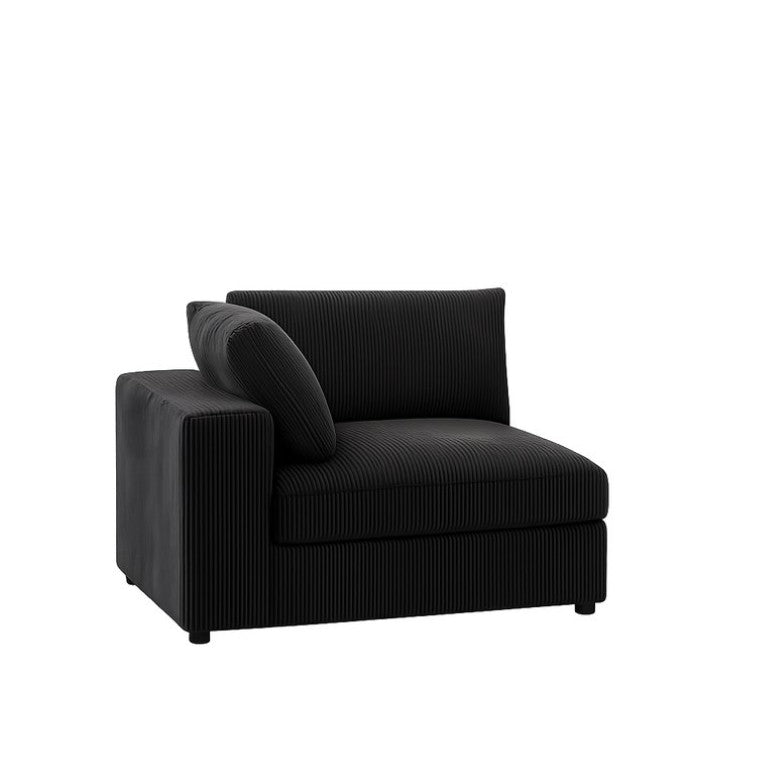 English Elm Corner Sectional Seat Module Squared Upholstered Unit for Modular Living Room Setup Black 38 L x 38 W x 33 H B2748P515116