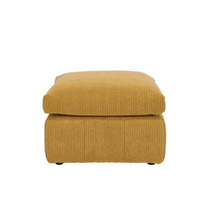 English Elm Square Corduroy Upholstered Ottoman Ribbed Texture Footrest for Living Room or Bedroom Ginger B2748P517642