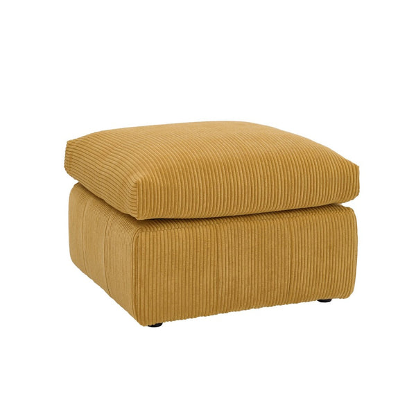 English Elm Square Corduroy Upholstered Ottoman Ribbed Texture Footrest for Living Room or Bedroom Ginger B2748P517642
