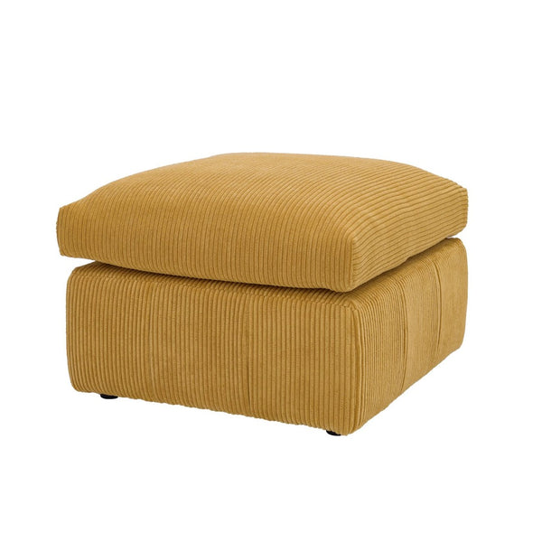 English Elm Square Corduroy Upholstered Ottoman Ribbed Texture Footrest for Living Room or Bedroom Ginger B2748P517642