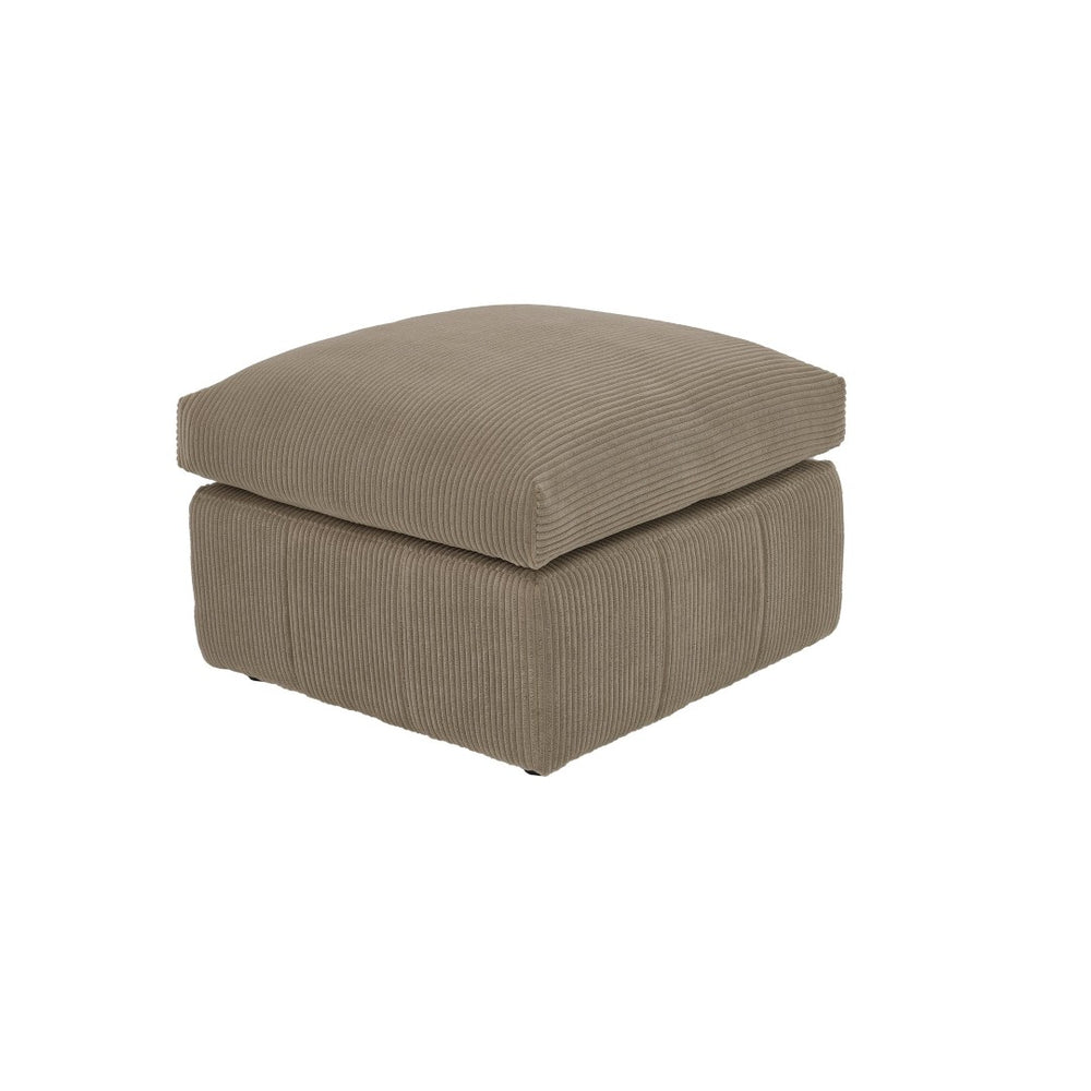 English Elm Square Corduroy Upholstered Ottoman Ribbed Texture Footrest for Living Room or Bedroom Camel B2748P517645