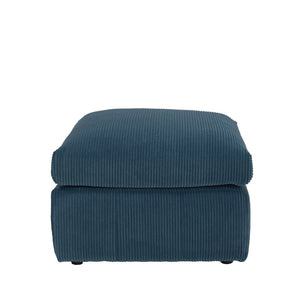 English Elm Square Corduroy Upholstered Ottoman Ribbed Texture Footrest for Living Room or Bedroom Dark Blue B2748P517646