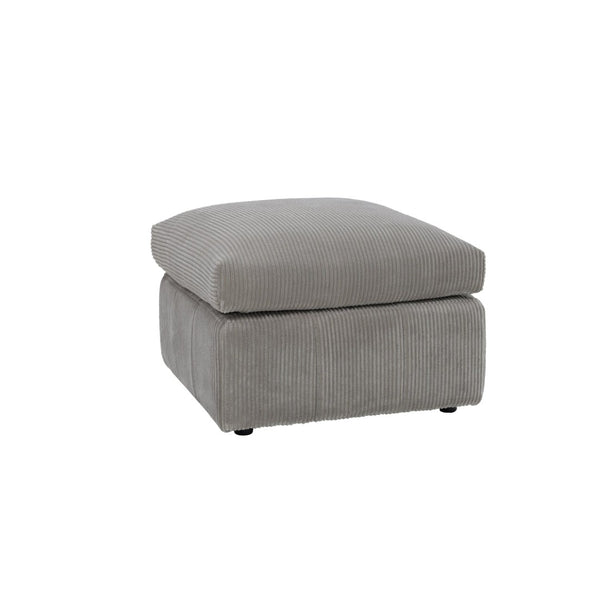 English Elm Square Corduroy Upholstered Ottoman Ribbed Texture Footrest for Living Room or Bedroom Light Gray B2748P517648