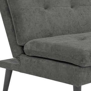 English Elm Polyester Blend Tufted Futon Sofa Sleeper with Tall Legs for Guest Room or Studio Dark Gray B2748P521267