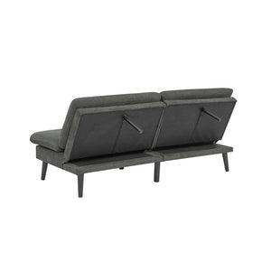 English Elm Polyester Blend Tufted Futon Sofa Sleeper with Tall Legs for Guest Room or Studio Dark Gray B2748P521267