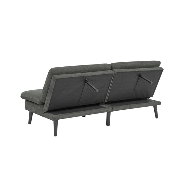 English Elm Polyester Blend Tufted Futon Sofa Sleeper with Tall Legs for Guest Room or Studio Dark Gray B2748P521267