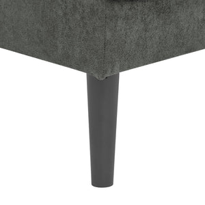 English Elm Polyester Blend Tufted Futon Sofa Sleeper with Tall Legs for Guest Room or Studio Dark Gray B2748P521267
