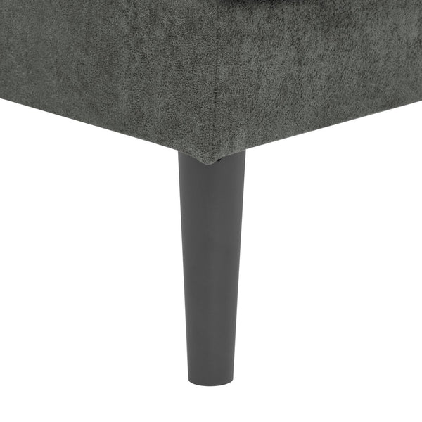 English Elm Polyester Blend Tufted Futon Sofa Sleeper with Tall Legs for Guest Room or Studio Dark Gray B2748P521267