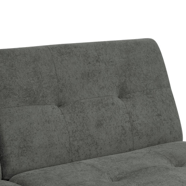 English Elm Polyester Blend Tufted Futon Sofa Sleeper with Tall Legs for Guest Room or Studio Dark Gray B2748P521267