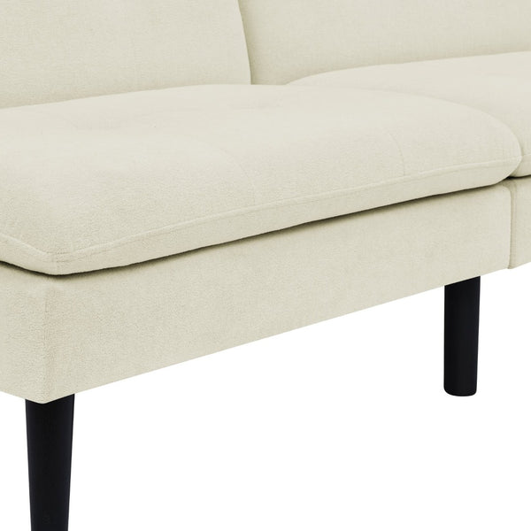 English Elm Polyester Blend Tufted Futon Sofa Bed with Tall Legs for Guest Room Studio Use Beige B2748P521268