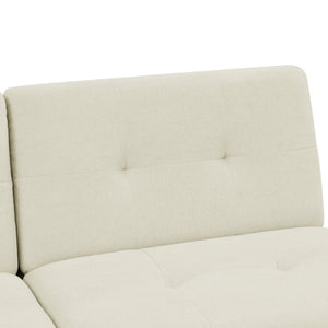 English Elm Polyester Blend Tufted Futon Sofa Bed with Tall Legs for Guest Room Studio Use Beige B2748P521268