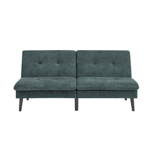 English Elm Polyester Blend Tufted Futon Sofa Sleeper with Tall Legs for Guest Room or Studio Antique Green B2748P521270
