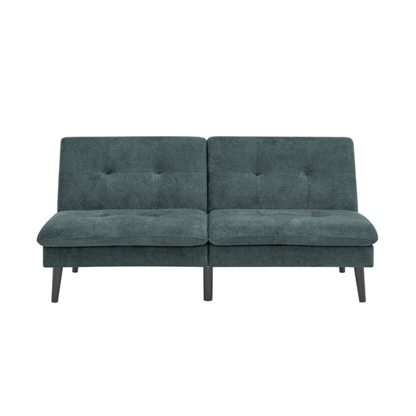 English Elm Polyester Blend Tufted Futon Sofa Sleeper with Tall Legs for Guest Room or Studio Antique Green B2748P521270