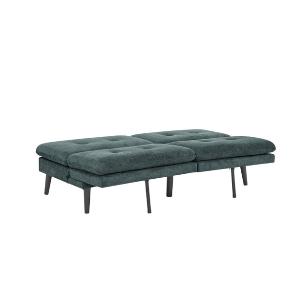 English Elm Polyester Blend Tufted Futon Sofa Sleeper with Tall Legs for Guest Room or Studio Antique Green B2748P521270
