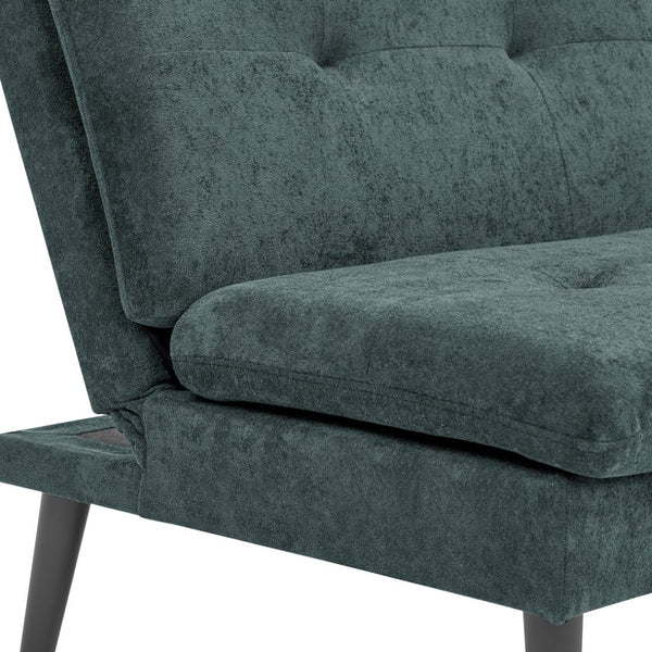 English Elm Polyester Blend Tufted Futon Sofa Sleeper with Tall Legs for Guest Room or Studio Antique Green B2748P521270