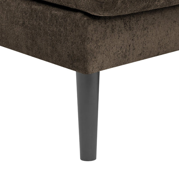 English Elm Polyester Blend Tufted Futon Sofa Bed with Tall Legs for Guest Room Studio Use Dark Brown B2748P521273