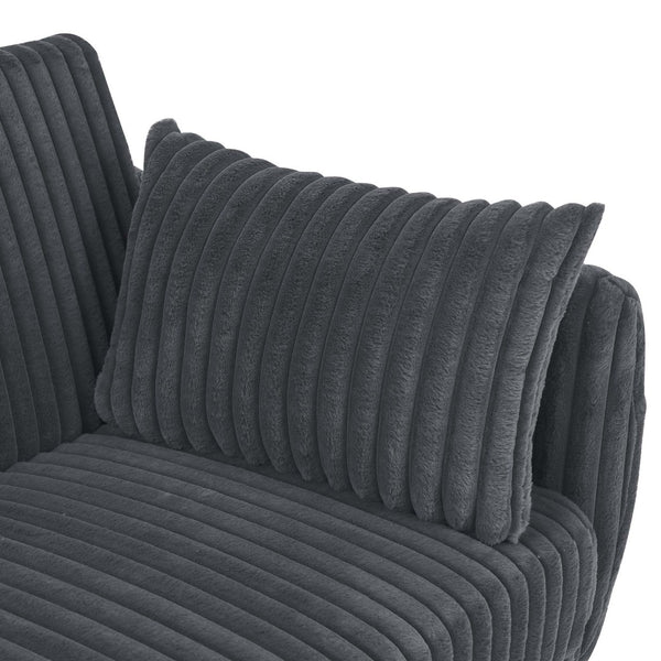 English Elm Faux Fur Convertible Futon Sofa Sleeper with Tall Legs for Living or Guest Rooms Dark Gray B2748P529552