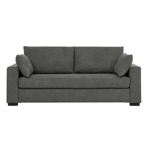 English Elm Upholstered Three Seat Sofa with Solid Wood Legs and Accent Toss Pillows Included B2748P533788