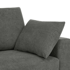 English Elm Upholstered Three Seat Sofa with Solid Wood Legs and Accent Toss Pillows Included B2748P533788