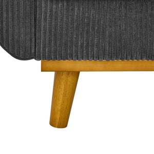 English Elm Corduroy Ribbed Upholstered Loveseat with Solid Wood Frame and Toss Pillows Dark Gray B2748P533789