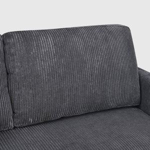 English Elm Corduroy Ribbed Upholstered Loveseat with Solid Wood Frame and Toss Pillows Dark Gray B2748P533789