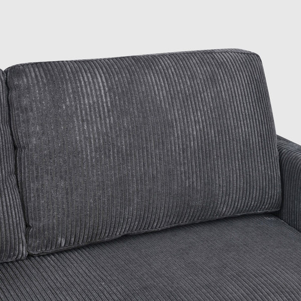 English Elm Corduroy Ribbed Upholstered Loveseat with Solid Wood Frame and Toss Pillows Dark Gray B2748P533789