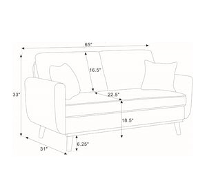 English Elm Corduroy Ribbed Upholstered Loveseat with Solid Wood Frame and Toss Pillows Dark Gray B2748P533789