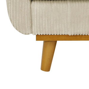 English Elm Corduroy Ribbed Upholstered Loveseat with Solid Wood Frame and Toss Pillows Beige B2748P533790
