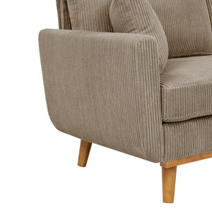 English Elm Corduroy Ribbed Upholstered Loveseat with Solid Wood Frame and Toss Pillows Camel B2748P533793