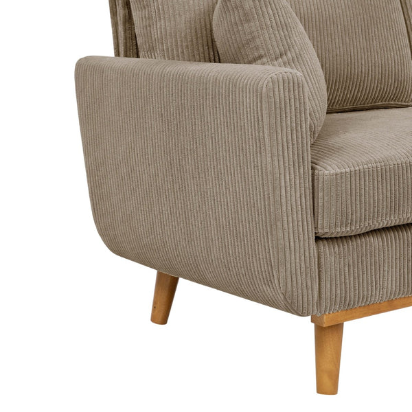 English Elm Corduroy Ribbed Upholstered Loveseat with Solid Wood Frame and Toss Pillows Camel B2748P533793