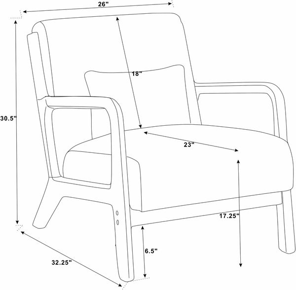 English Elm Corduroy Accent Armchair with Solid Wood Frame and Lumbar Pillow for Living Rooms Dark Gray B2748P533798
