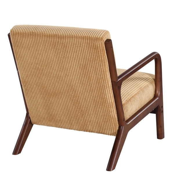 English Elm Corduroy Accent Armchair with Solid Wood Frame and Lumbar Pillow for Living Rooms Ginger B2748P533799