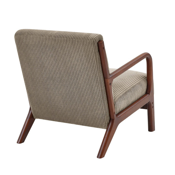 English Elm Corduroy Accent Armchair with Solid Wood Frame and Lumbar Pillow for Living Rooms Camel B2748P533801