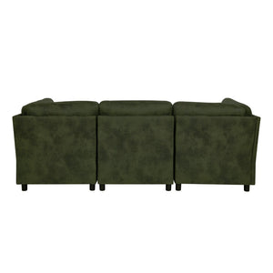 English Elm Faux Leather Modular Sectional Sofa Reconfigurable Layout for Open Living Rooms B2748S00187