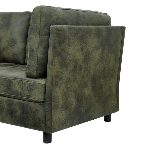 English Elm Faux Leather Modular Sectional Sofa Reconfigurable Layout for Open Living Rooms B2748S00187